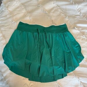 All in Motion Green Pleated Bubble Mini Skirt